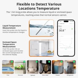 SONOFF SNZB-02LD IP65 Zigbee LCD Smart Thermometer With Probe Detect Pool Bathtub Fridge Freezer Liquid Temperature Measurement