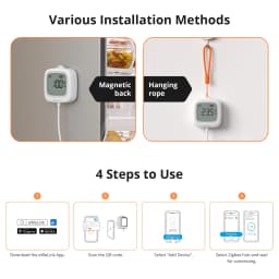 SONOFF SNZB-02LD IP65 Zigbee LCD Smart Thermometer With Probe Detect Pool Bathtub Fridge Freezer Liquid Temperature Measurement