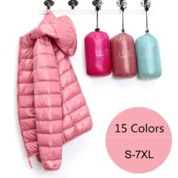 Women Puffer Jacket 15 Colors Plus Size 5XL 6XL 7XL 2025 New Spring Autumn Female Ultra Lightweight Packable Hooded Down Coats