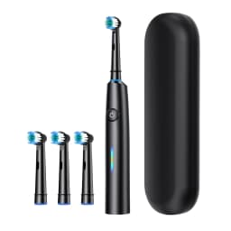 3D Rotating Electric Toothbrush 5 Modes USB Fast Rechargeable Rotary Electric Toothbrush with Travel Case 4 Brush Heads