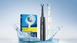 3D Rotating Electric Toothbrush 5 Modes USB Fast Rechargeable Rotary Electric Toothbrush with Travel Case 4 Brush Heads