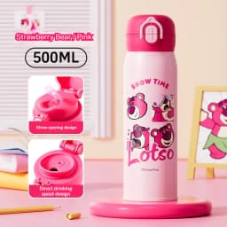 Disney Children's 316 Stainless Steel Insulated Cup for Primary School Students, Direct Drinking Straw Cup, Double Drinking Cup