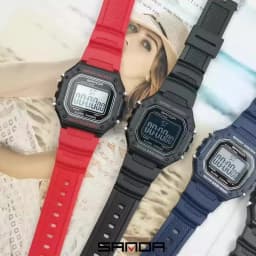 SANDA 2156 Fashion Mens Watch Military Water Resistant Sport Watches Army Big Dial Led Digital Wristwatches Stopwatches For Male