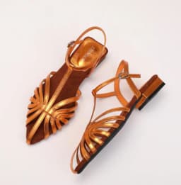 ZAROY Women Roman Sandals Summer Low Heel Ankle Strap Buckle Sandals Pointed Toe Hollowed Out T-strap Sandalias сандали