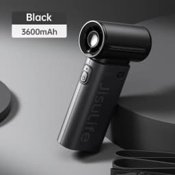 JISULIFE Handheld Turbo Fan, Super Strong Wind, 5 Speeds, Long Battery Life, 5000mAh USB Rechargeable, Multipurpose Pocket Fan