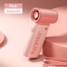 JISULIFE Handheld Turbo Fan, Super Strong Wind, 5 Speeds, Long Battery Life, 5000mAh USB Rechargeable, Multipurpose Pocket Fan