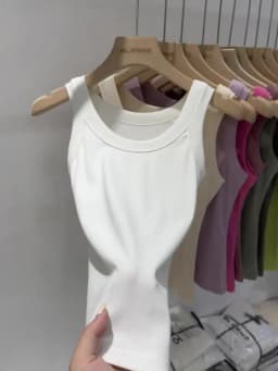 zjaiss Women Solid Round Neck Ribbed Tank Top Camisole Women 2026 Summer Basic Elastic Tank Top O Neck Solid Tank Top