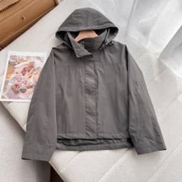Windproof Stand Collar Jacket Women's Outdoor Casual Hooded Thin Coat Jacket
