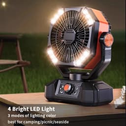 20000mAh Battery Camping Fan with 4 LED Lantern 8 Speeds Desk Fan Portable Outdoor Fan for Outdoor Camping Tent and Fishing