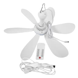 XIAOTREE USB Ceiling Fan DC 5V Air Circulator Fan 6 Detachable Blades Portable Hanging Ceiling Fans Camping Fan for RV & Home