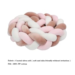 1-4M Baby Bed Bumper Handmade Knotted Braid Weaving Plush Crib Protector Infant Knot Pillow Baby Room Decor
