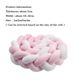 1-4M Baby Bed Bumper Handmade Knotted Braid Weaving Plush Crib Protector Infant Knot Pillow Baby Room Decor