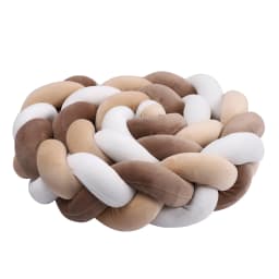 1-4M Baby Bed Bumper Handmade Knotted Braid Weaving Plush Crib Protector Infant Knot Pillow Baby Room Decor