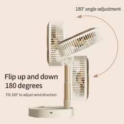 USB Foldable Portable Fan with 8inch 4 Speeds & Timing, Battery Operated Mini Floor Fan for Bedroom, Indoor or Outdoor,Table Fan