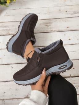 Women's Shoes, Winter Cotton Shoes with Fleece and Thickened Mid-Top, Warm and Casual Snow Boots