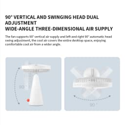 NEW MIJIA Portable Desk Fan USB Rechargeable Handheld Mini Electric Fans Cordless Air Cooling Small Fan 4 Gears Speed -CN