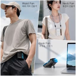 Multi-functional Waist Hanging Fan 4000mAh Mini Cooling Fan Five Speed Outdoor Portable Rechargeable Fan with Digital Display