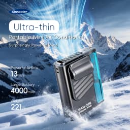 Multi-functional Waist Hanging Fan 4000mAh Mini Cooling Fan Five Speed Outdoor Portable Rechargeable Fan with Digital Display
