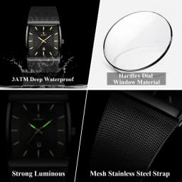 POEDAGAR Top Luxury Men Wristwatch Waterproof Luminous Stainless Steel Mesh Date Man Watch Fashion Business Quartz Men's Watches