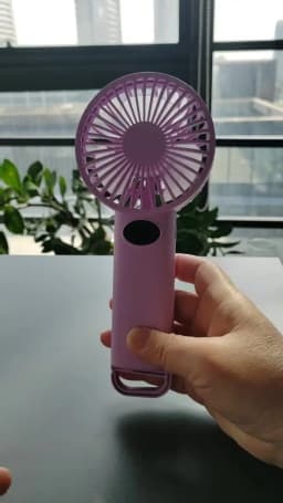 Portable Handheld Small Fan LCD Display with 6-Speed Wind Power Handheld/Vertical Multi-Purpose Small Fan