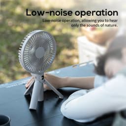 XIAOTREE Portable Handheld Rechargeable Fan LED Digital Display 180°Adjustable Rechargeable Fan 4 Speed Wind Camping Tripod Fan