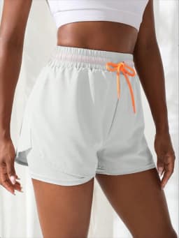Women's High Rise Yoga Shorts With Elastic Proximity Control Running Shorts, Fake Two Pieces Pants