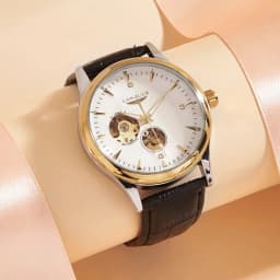 LONGLUX Automatic Watch Elegant Style Wholesale Mechanical Wristwatches Skeleton Rome Waterproof Mens Watch Men Gift