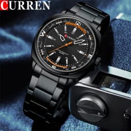 CURREN 8455 Men's Fashion Quartz Watch Business Stainless Steel Strap Night Light Waterproof Luxury Men's Watch Reloj Hombre