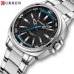 CURREN 8455 Men's Fashion Quartz Watch Business Stainless Steel Strap Night Light Waterproof Luxury Men's Watch Reloj Hombre