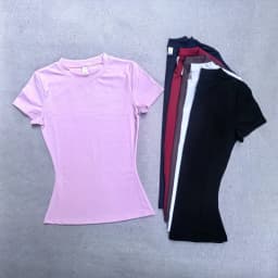 Summer Short Sleeve Yoga Top Women Workout Gym Crop Top Slim Fit Round Neck Yoga Shirt Seamless Sports Stretchy Shirts