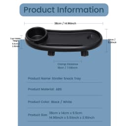 3-in-1 Universal Stroller Snack Tray Adjustable Cup Holder Phone Slot Compatible with Most Strollers Multifunctional Travel