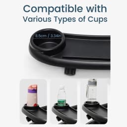3-in-1 Universal Stroller Snack Tray Adjustable Cup Holder Phone Slot Compatible with Most Strollers Multifunctional Travel