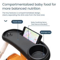 3-in-1 Universal Stroller Snack Tray Adjustable Cup Holder Phone Slot Compatible with Most Strollers Multifunctional Travel