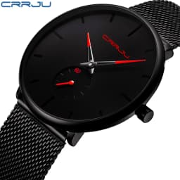 Men Watch CRRJU Watch Women Quartz Dress Watch for Men Dress Watches Fashion Unisex Ultra Thin Wristwatch Relojes Para Hombre