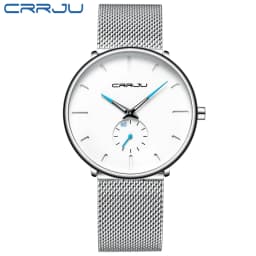 Men Watch CRRJU Watch Women Quartz Dress Watch for Men Dress Watches Fashion Unisex Ultra Thin Wristwatch Relojes Para Hombre