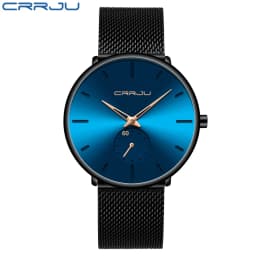 Men Watch CRRJU Watch Women Quartz Dress Watch for Men Dress Watches Fashion Unisex Ultra Thin Wristwatch Relojes Para Hombre