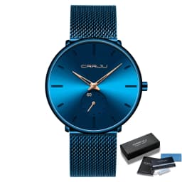 Men Watch CRRJU Watch Women Quartz Dress Watch for Men Dress Watches Fashion Unisex Ultra Thin Wristwatch Relojes Para Hombre