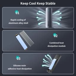 Yottamaster SATA M.2 NVMe SSD Enclosure Dual Portocol NVMe to USB Adapter USB 3.1 Gen2 USB C External Case Box Aluminum Alloy
