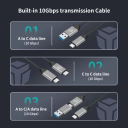 Yottamaster SATA M.2 NVMe SSD Enclosure Dual Portocol NVMe to USB Adapter USB 3.1 Gen2 USB C External Case Box Aluminum Alloy