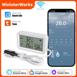 Tuya WiFi Temperature Humidity Sensor With External Probe APP Remote Control Thermometer Hygrometer Work With SmartLife Alexa
