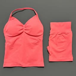 2 Pieces Sports Set Women Backless Tank Yoga Tops High Waist Scrunch Seamless Shorts Sport Gym Set Sportswear Workout Set