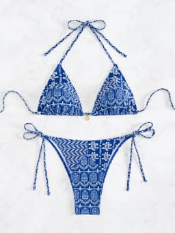 "2026 New Triangle Bikini Set - Floral Print Push Up Swimsuit & Brazilian Bottoms"