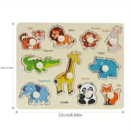 Montessori Early Education Geometry Beginner Puzzle Board, Hand-Held Fixed Board Puzzle Development, Puzzle Block Shape Matching