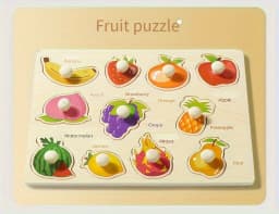 Montessori Early Education Geometry Beginner Puzzle Board, Hand-Held Fixed Board Puzzle Development, Puzzle Block Shape Matching