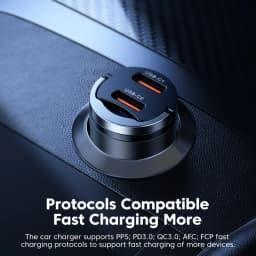 Toocki 45W USB Type C Dual Ports Car Charger Quick Charge 3.0 FCP SCP For iPhone Xiaomi Huawei Samsung Fast Charging Car Charger