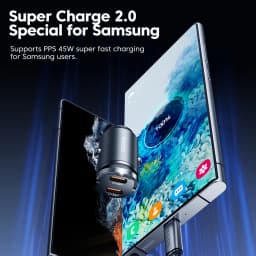 Toocki 45W USB Type C Dual Ports Car Charger Quick Charge 3.0 FCP SCP For iPhone Xiaomi Huawei Samsung Fast Charging Car Charger