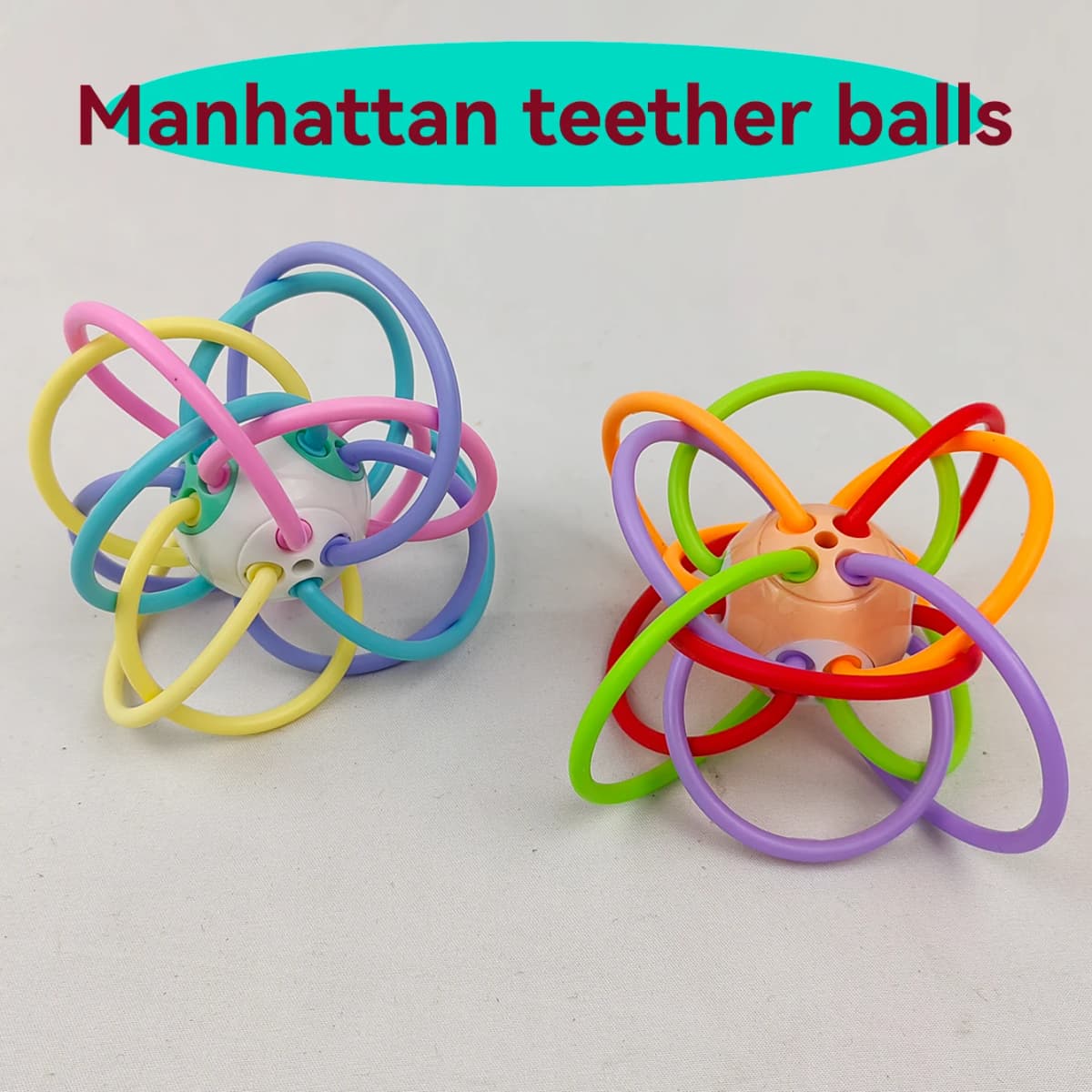 Manhattan Square Golfer Grips Teether Grinding Ball Educational Toy Ball
