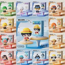 New ONE PIECE Sun God Nika Luffy Micro Action Block Chopper Ace Buggy 3D Anime Model Assembly Mini Bricks Figure Toys For Gift
