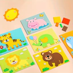 DIY Cartoon Animal 3D Eva Foam Sticker Puzzle 20 Styles Handmade Early Learning Educational Toys for Children Kids Gift