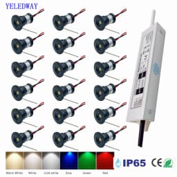 1W Mini Spotlight IP65 15mm Recessed Spot Leds Lights 12V Ceiling Downlight Stair Cabinet Spots Lamp with Transformer